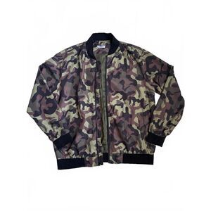 Coofandy Men’s Camo Windbreaker Zip Up Jacket Large L Inside Pocket